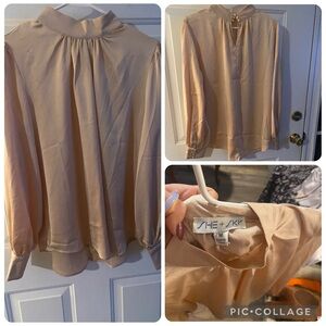She + Sky Women's Elegant Beige Blouse